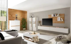 Vitrine CITY 50 x 157 cm weiß/braun