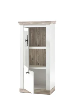 Vitrine FLORENZ 71 x 146 cm weiß/braun