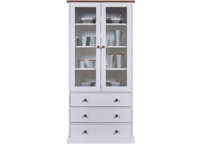 Vitrine JACOB weiß Massivholz