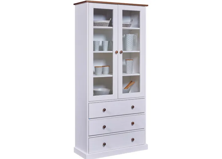 Vitrine JACOB weiß Massivholz