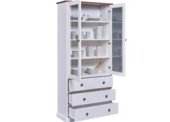 Vitrine JACOB weiß Massivholz