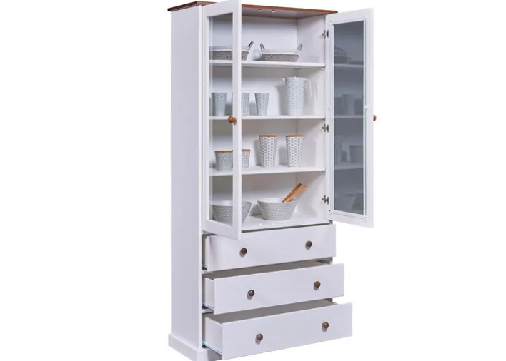 Vitrine JACOB weiß Massivholz