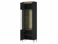Vitrine NORICA 66,5x202,1 cm schwarz matt