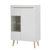 Vitrine SVANTE TORGE 90 x 134 cm Weiß matt/Braun