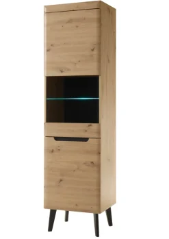 Vitrine TORGE 53 x 197 cm Eiche Artisan Dekor