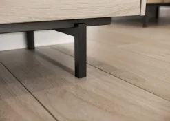 Vitrinenschrank EMMA 84 x 206 cm Castello-Eiche-Dekor beige/schwarz