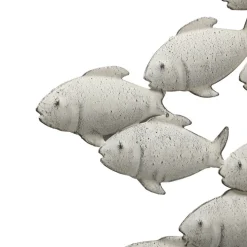 Wandbild FISCHSCHWARM Eisen grau