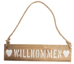 Wanddeko Schild WILLKOMMEN 40 cm Holz