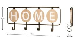 Wandgarderobe 50 x 22 cm braun/schwarz