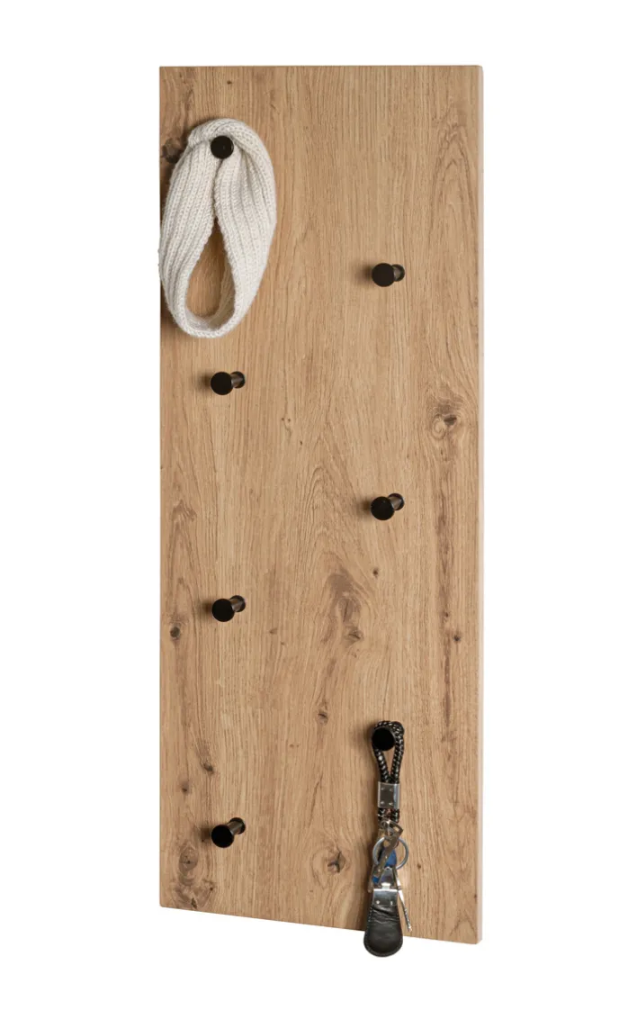 Wandgarderobe 80 x 30 cm Eiche-Dekor/schwarz