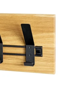 Wandgarderobe 60 x 20 cm Eiche Massivholz/schwarz