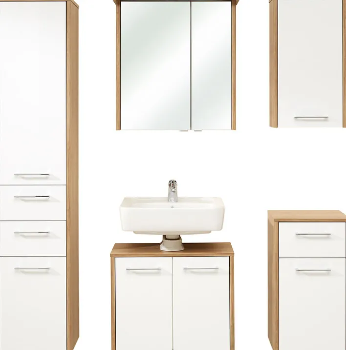 Wandschrank 40 x 72 cm braun/weiß