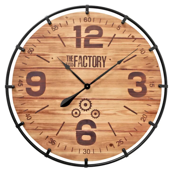 Wanduhr PERRIN 79 cm Holzoptik braun