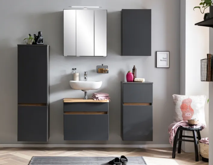 Waschbeckenunterschrank BRÜGGE grau 61cm