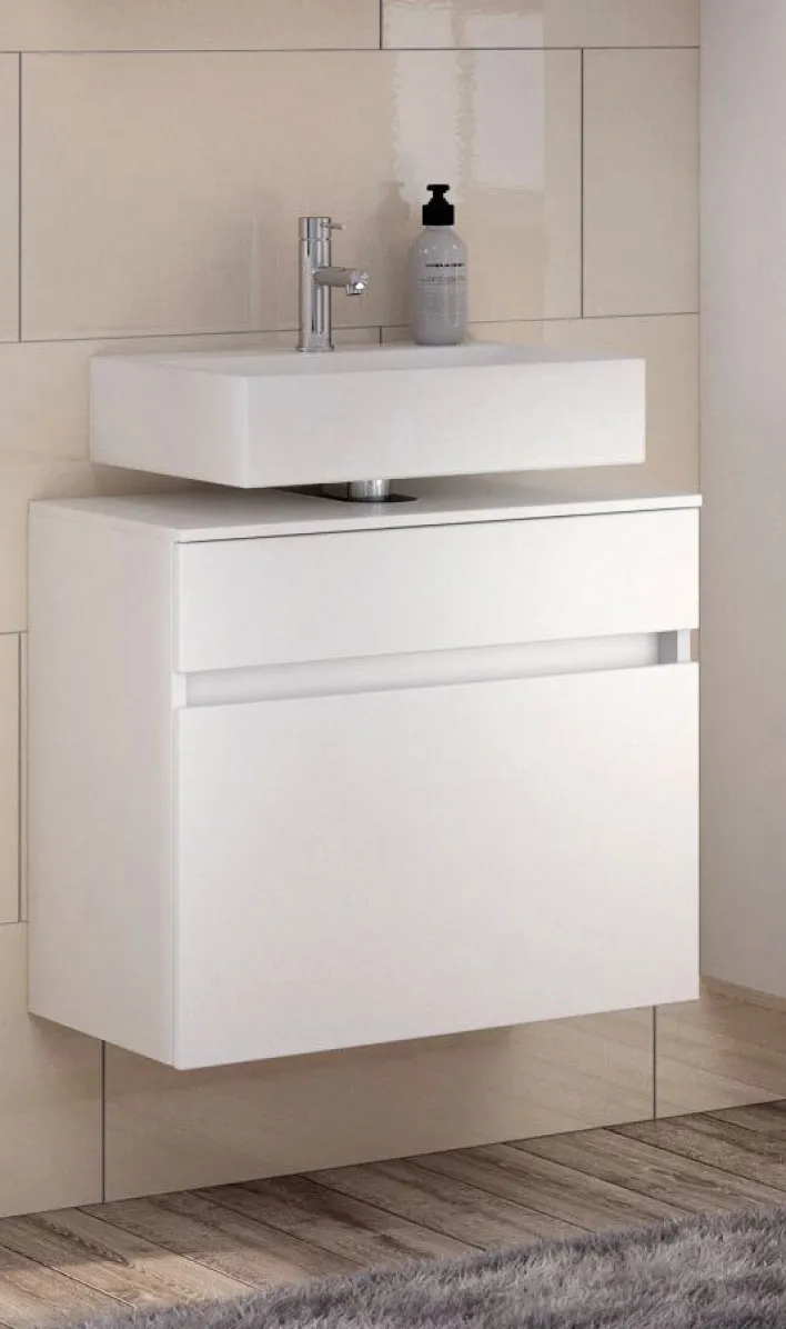 Waschbeckenunterschrank BAABE 60 x 55 cm Weiß matt