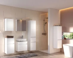 Waschbeckenunterschrank BAABE 60 x 55 cm Weiß matt