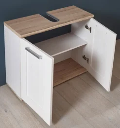Waschbeckenunterschrank CASA 80 x 66 cm braun/ weiß