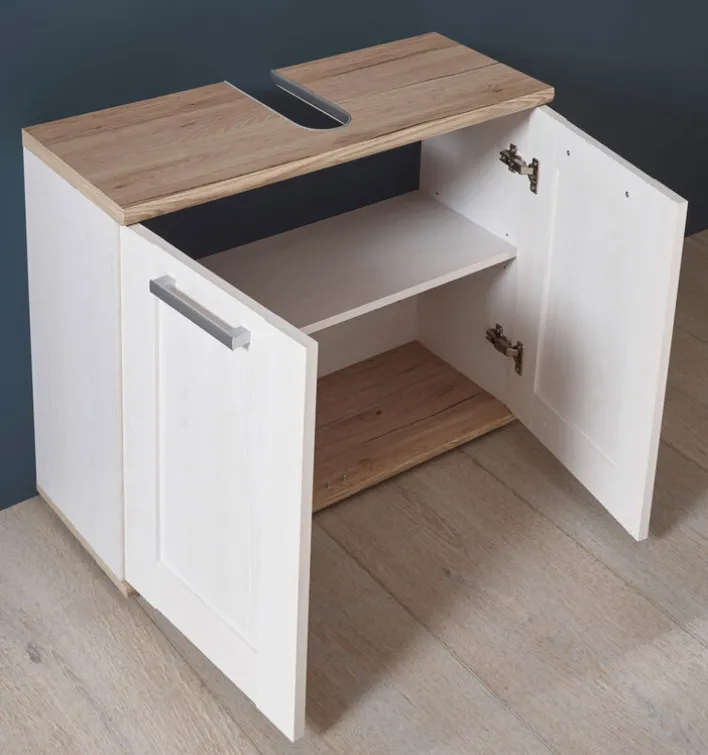 Waschbeckenunterschrank CASA 80 x 66 cm braun/ weiß