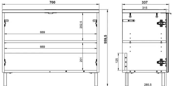 Waschbeckenunterschrank CORUS Graphit/ silbergrau