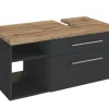 Waschbeckenunterschrank DAVOS rechts 90 x 41 cm Graphit matt/ Wotan Eiche