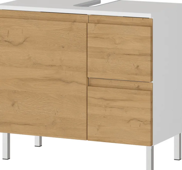 Waschbeckenunterschrank SOPHIE 60x56x34 weiß/Grandson-Eiche Nb.