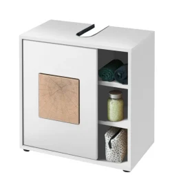 Waschbeckenunterschrank SOLID weiß/ braun