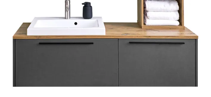 Waschtisch JOHN grau / Flagstaff Oak