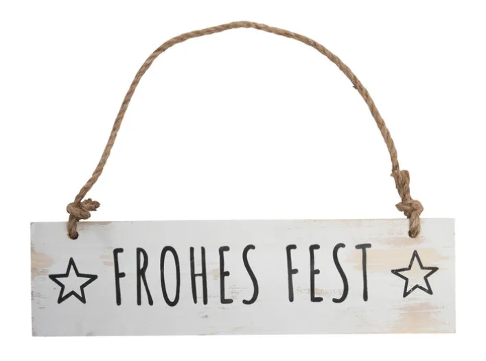 Weihnachten Wandschild Frohes Fest weiß