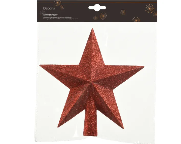 Weihnachtsbaumschmuck Kunststoff 19 x 4,2 x 19 cm Rot