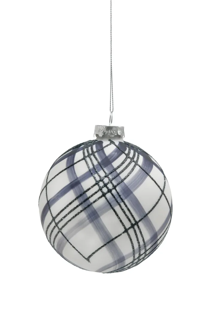 Weihnachtskugel BLACK FOREST Glas Ø 10 cm Grau/Schwarz/Weiß