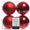 Weihnachtskugeln MIX 4-teilig je 10 cm rot