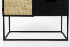 Weinschrank JOANNA 80 x 175 cm Rattangeflecht/schwarz