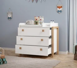 Wickelkommode BEACH Kiefer weiß/ Abs. Birke