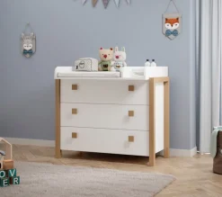 Wickelkommode BEACH Kiefer weiß/ Abs. Birke