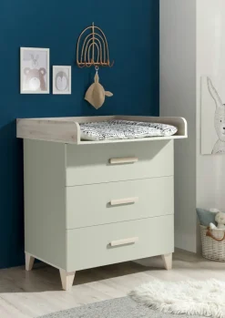 Wickelkommode PRIZZI pastellgrün/ braun