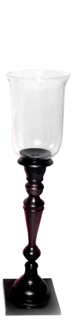 Windlicht auf Fuß FOSTER 68 cm schwarz