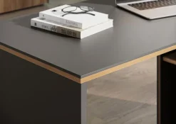Winkelschreibtisch PODIUM Graphit/ Navarra Eiche
