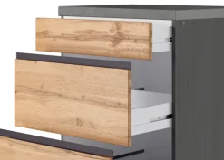 Winkelzeile AALBORG 240 x 240 cm Graphit/ Wotan Eiche Dekor