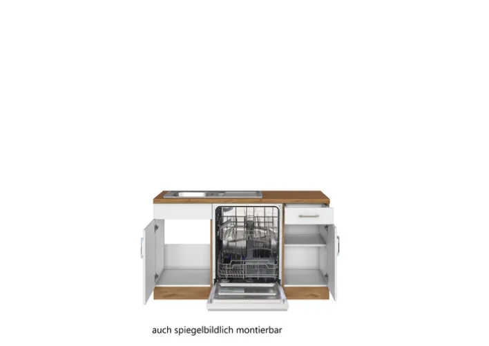 Winkelzeile ODENSE 210 x 210 cm Wotan-Eiche Dekor/ Weiß