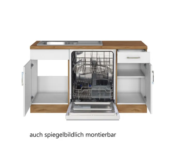 Winkelzeile ODENSE 210 x 270 cm Wotan-Eiche Dekor/ Weiß