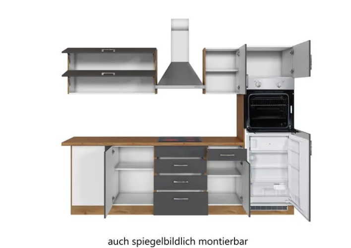 Winkelzeile ODENSE Wotan-Eiche Dekor/ Anthrazit ca. 210x270cm