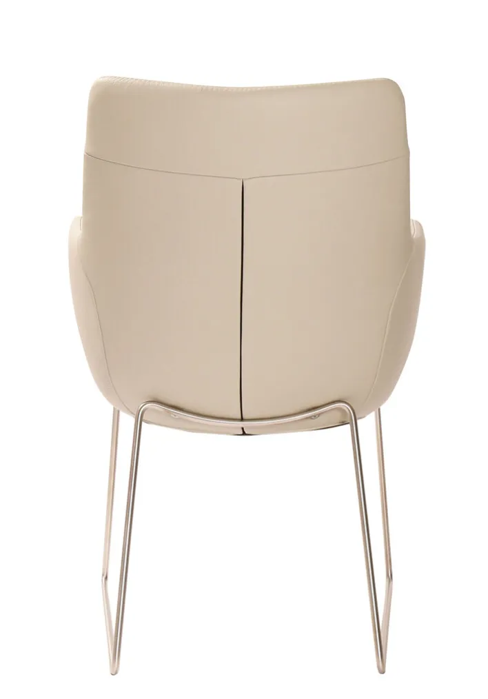 WK-WOHNEN Armlehnstuhl Lederbezug weiß