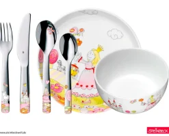 WMF Kindergeschirr-Set PRINZESSIN ANNELI 6-teilig Porzellan/Edelstahl