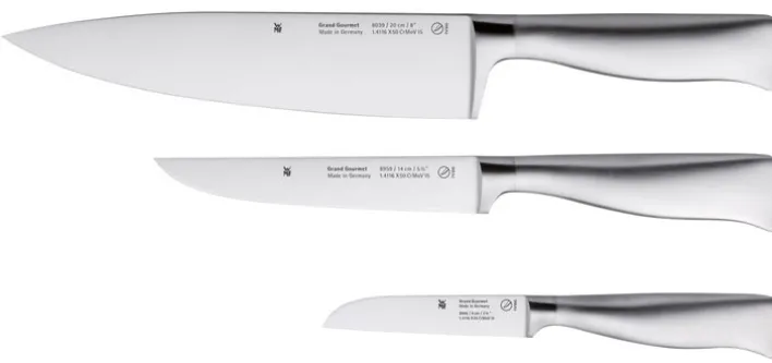 WMF Messer-Set GRAND GOURMET 3-teilig Edelstahl silberfarbig