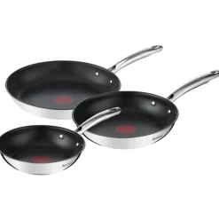 WMF Pfannenset DUETTO Edelstahl 3-tlg. 20/24/28 cm Silberfarbig/Schwarz