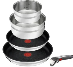 WMF Topfset JO COOK SMART Edelstahl 5-teilig Silberfarbig/Schwarz