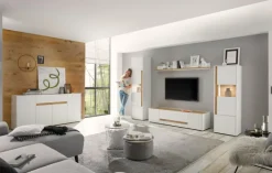 Wohnkombi 19 CITY 4-teilig 310 x 197 cm Weiß/Wotan Eiche Dekor