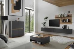 Wohnkombi 11 CITY 3-teilig 300 x 180 cm Anthrazit/Wotan Eiche Dekor