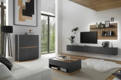 Wohnkombi 11 CITY 3-teilig 300 x 180 cm Anthrazit/Wotan Eiche Dekor