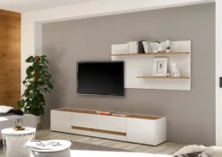 Wohnkombi 15 CITY 2-teilig 300 x 180 cm Weiß/Wotan Eiche Dekor